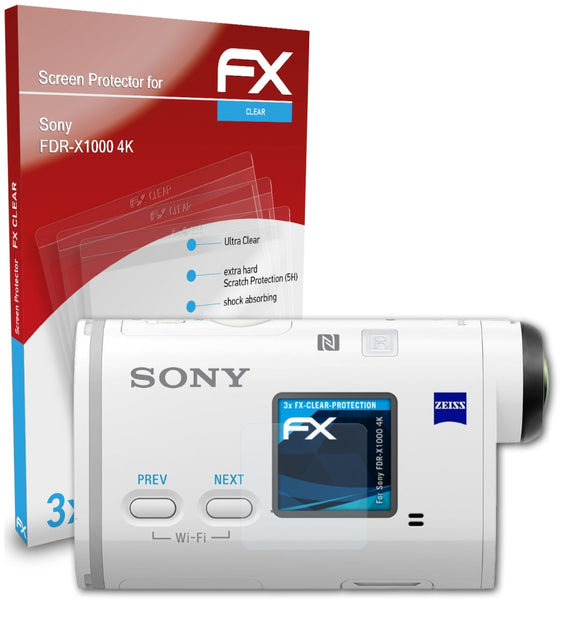 atFoliX FX-Clear Schutzfolie für Sony FDR-X1000 4K