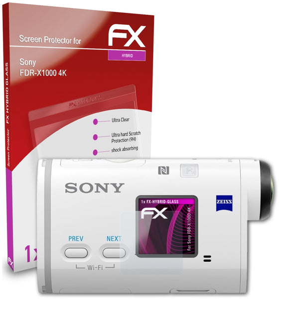 atFoliX FX-Hybrid-Glass Panzerglasfolie für Sony FDR-X1000 4K