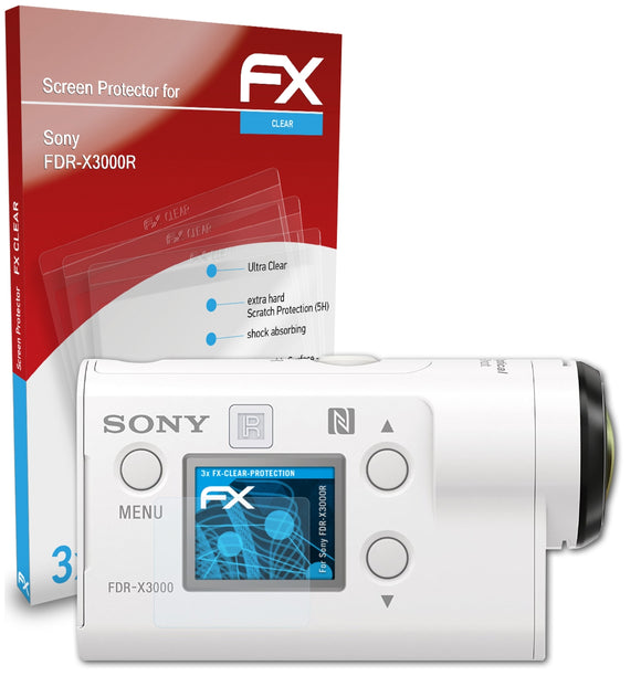 atFoliX FX-Clear Schutzfolie für Sony FDR-X3000R