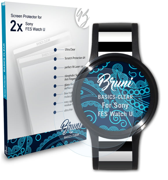 Bruni Basics-Clear Displayschutzfolie für Sony FES Watch U