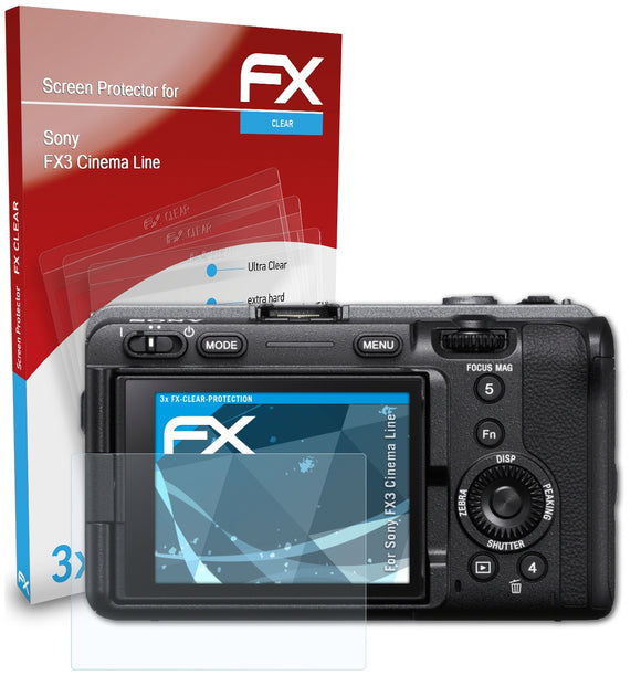 atFoliX FX-Clear Schutzfolie für Sony FX3 Cinema Line