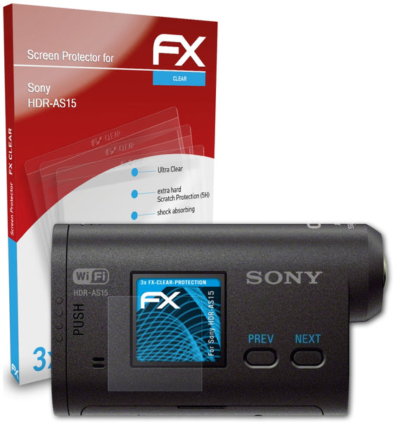 atFoliX FX-Clear Schutzfolie für Sony HDR-AS15