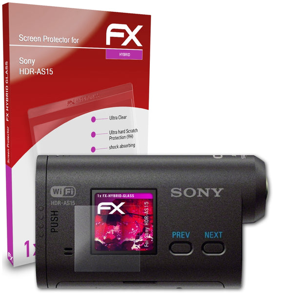 atFoliX FX-Hybrid-Glass Panzerglasfolie für Sony HDR-AS15