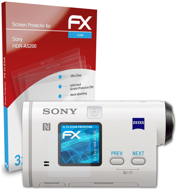 atFoliX FX-Clear Schutzfolie für Sony HDR-AS200