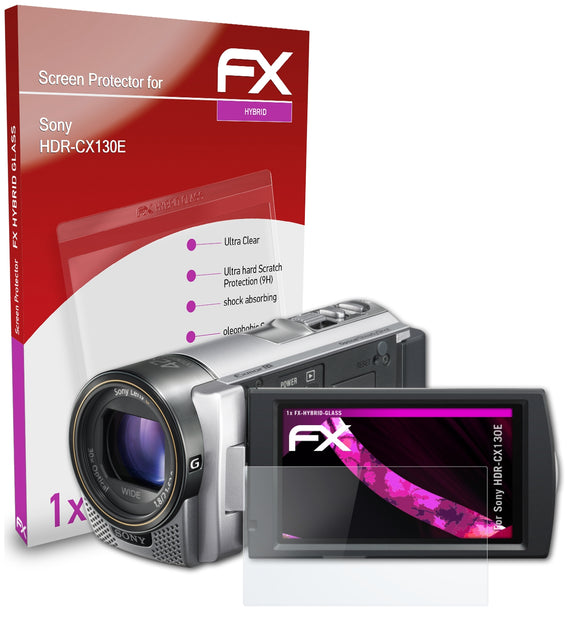 atFoliX FX-Hybrid-Glass Panzerglasfolie für Sony HDR-CX130E