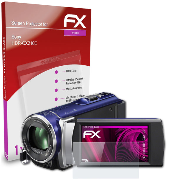 atFoliX FX-Hybrid-Glass Panzerglasfolie für Sony HDR-CX210E