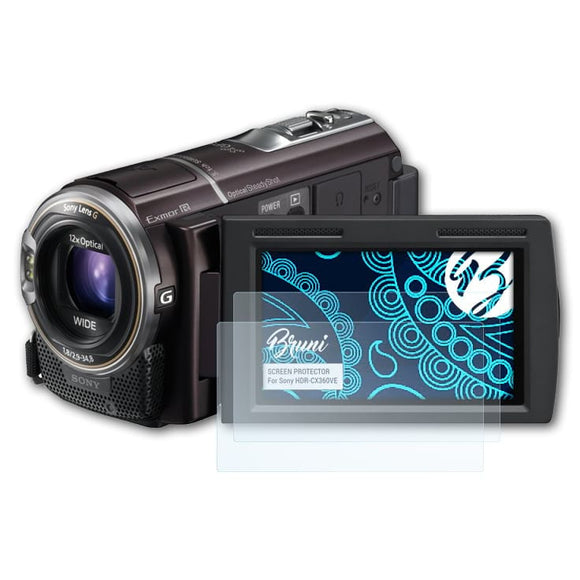 Bruni Basics-Clear Displayschutzfolie für Sony HDR-CX360VE