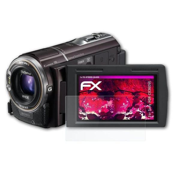 atFoliX FX-Hybrid-Glass Panzerglasfolie für Sony HDR-CX360VE