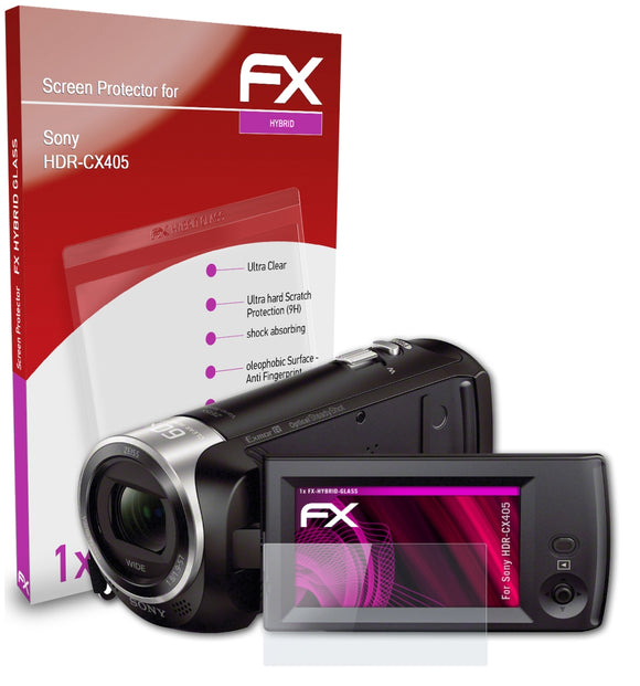 atFoliX FX-Hybrid-Glass Panzerglasfolie für Sony HDR-CX405