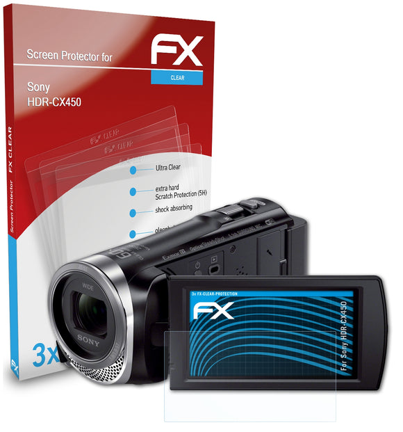 atFoliX FX-Clear Schutzfolie für Sony HDR-CX450