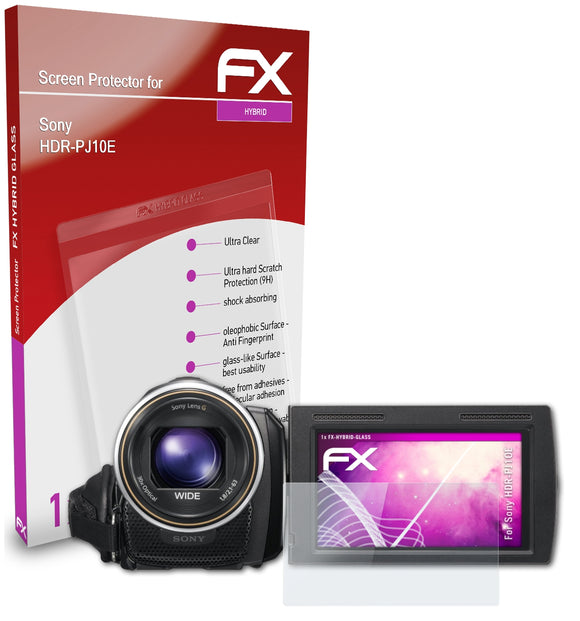 atFoliX FX-Hybrid-Glass Panzerglasfolie für Sony HDR-PJ10E