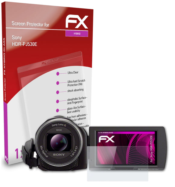 atFoliX FX-Hybrid-Glass Panzerglasfolie für Sony HDR-PJ530E