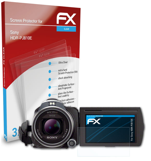 atFoliX FX-Clear Schutzfolie für Sony HDR-PJ810E