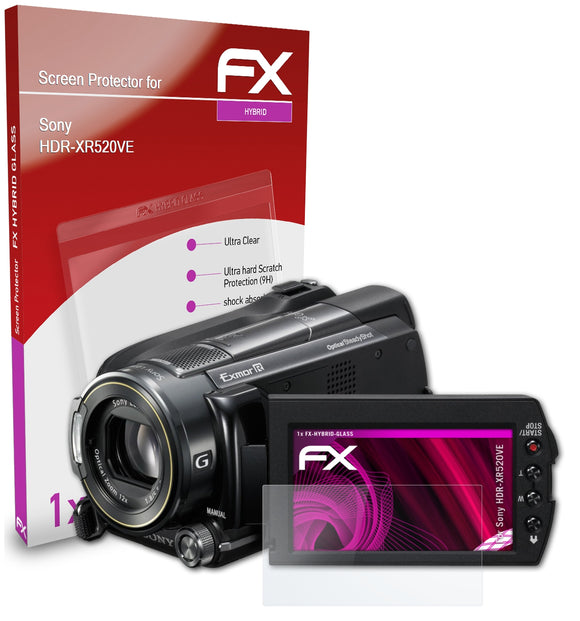 atFoliX FX-Hybrid-Glass Panzerglasfolie für Sony HDR-XR520VE