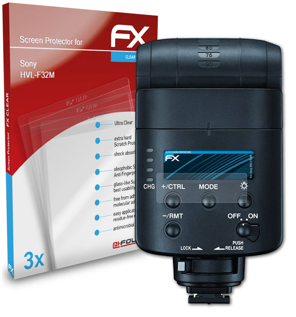 atFoliX FX-Clear Schutzfolie für Sony HVL-F32M