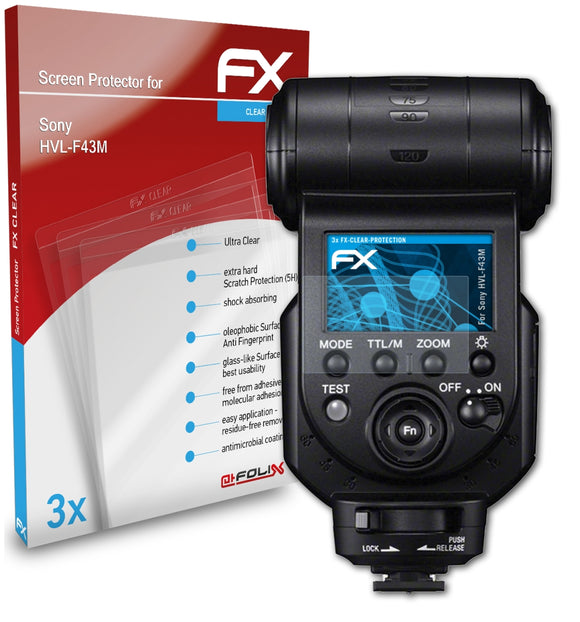 atFoliX FX-Clear Schutzfolie für Sony HVL-F43M