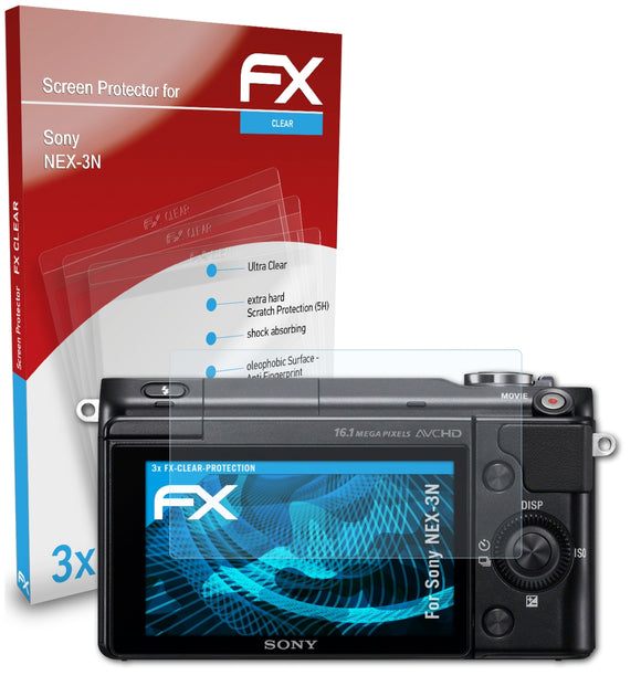 atFoliX FX-Clear Schutzfolie für Sony NEX-3N