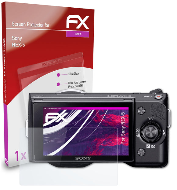 atFoliX FX-Hybrid-Glass Panzerglasfolie für Sony NEX-5
