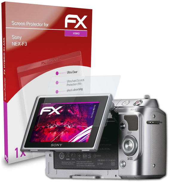 atFoliX FX-Hybrid-Glass Panzerglasfolie für Sony NEX-F3