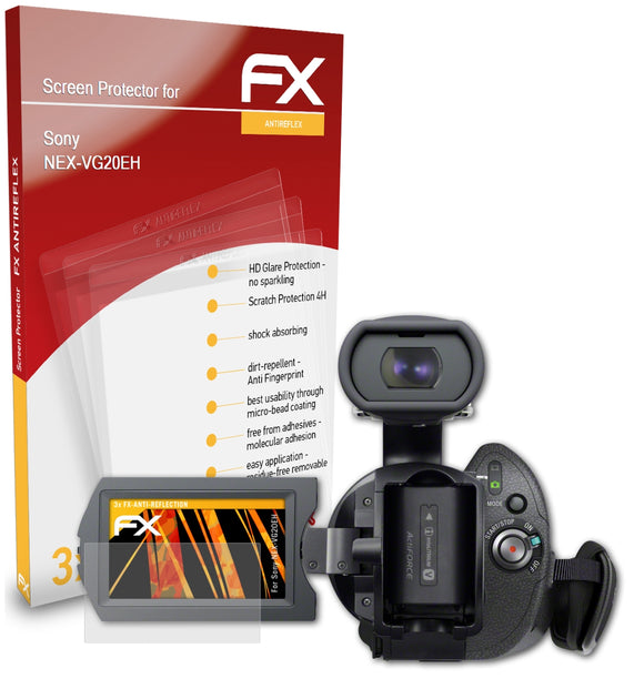 atFoliX FX-Antireflex Displayschutzfolie für Sony NEX-VG20EH