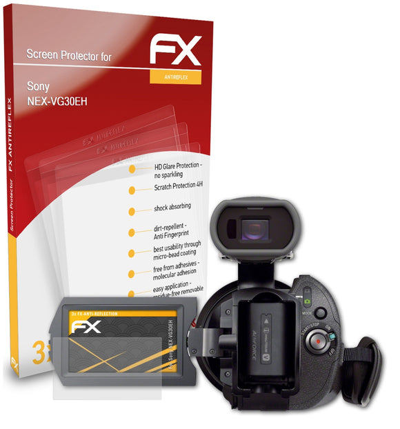 atFoliX FX-Antireflex Displayschutzfolie für Sony NEX-VG30EH