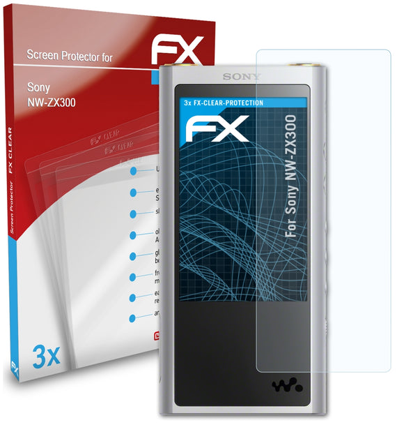 atFoliX FX-Clear Schutzfolie für Sony NW-ZX300