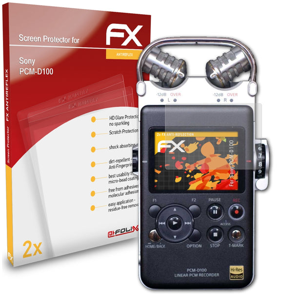 atFoliX FX-Antireflex Displayschutzfolie für Sony PCM-D100
