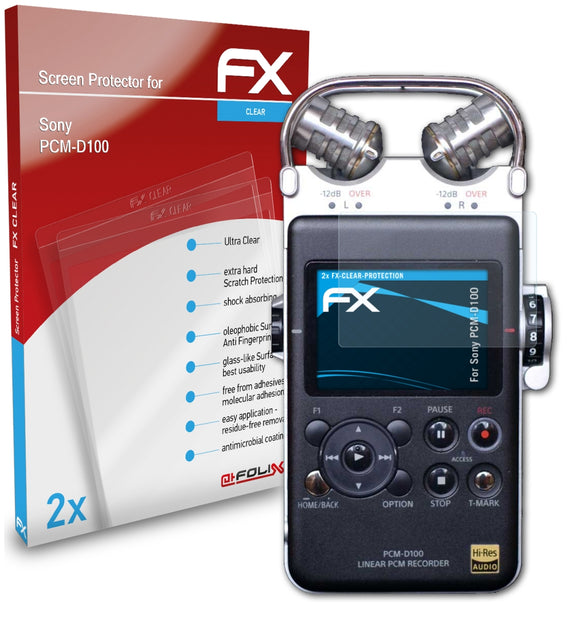 atFoliX FX-Clear Schutzfolie für Sony PCM-D100