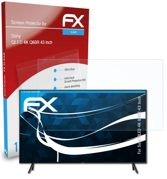 atFoliX FX-Clear Schutzfolie für Sony QLED 4K Q60R (43 Inch)