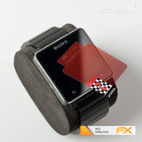 Panzerfolie atFoliX kompatibel mit Sony SmartWatch 2, entspiegelnde und stoßdämpfende FX (3X)