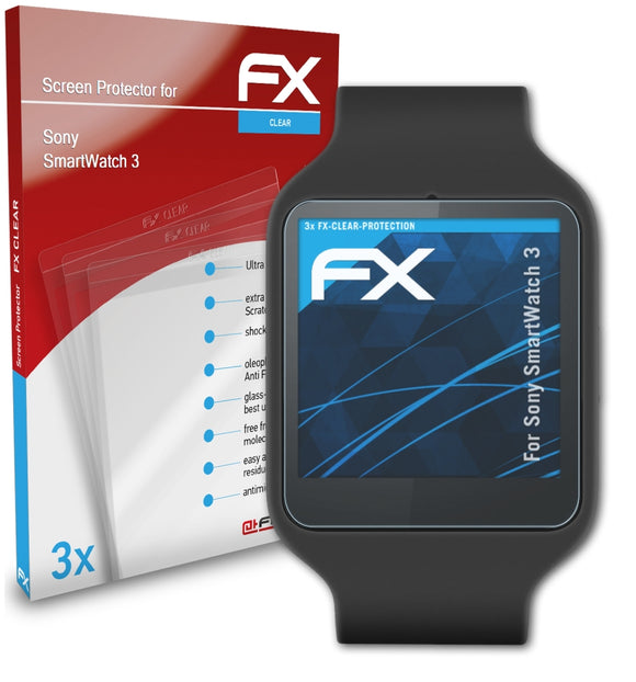atFoliX FX-Clear Schutzfolie für Sony SmartWatch 3