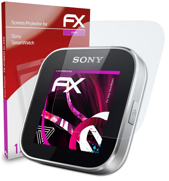 atFoliX FX-Hybrid-Glass Panzerglasfolie für Sony SmartWatch