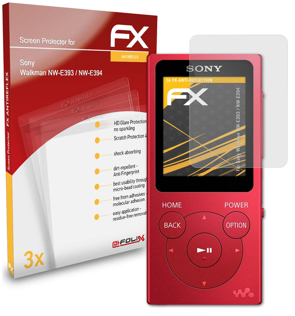 atFoliX FX-Antireflex Displayschutzfolie für Sony Walkman NW-E393 / NW-E394