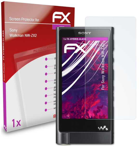 atFoliX FX-Hybrid-Glass Panzerglasfolie für Sony Walkman NW-ZX2