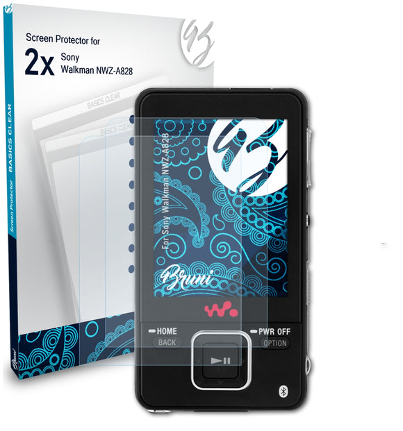Bruni Basics-Clear Displayschutzfolie für Sony Walkman NWZ-A828