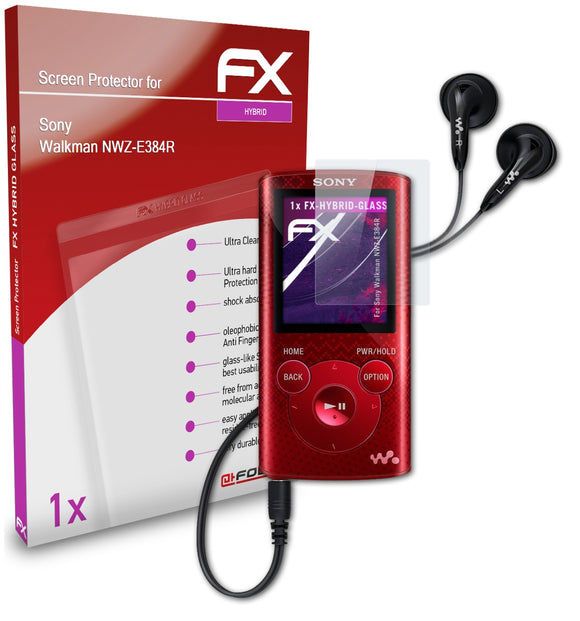 atFoliX FX-Hybrid-Glass Panzerglasfolie für Sony Walkman NWZ-E384R