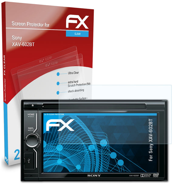 atFoliX FX-Clear Schutzfolie für Sony XAV-602BT