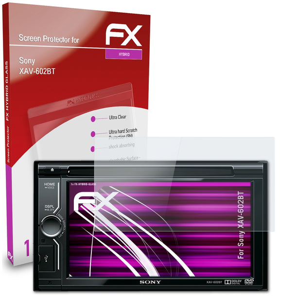 atFoliX FX-Hybrid-Glass Panzerglasfolie für Sony XAV-602BT