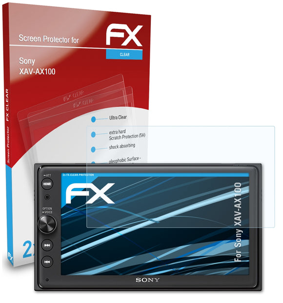 atFoliX FX-Clear Schutzfolie für Sony XAV-AX100
