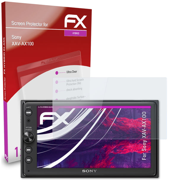 atFoliX FX-Hybrid-Glass Panzerglasfolie für Sony XAV-AX100