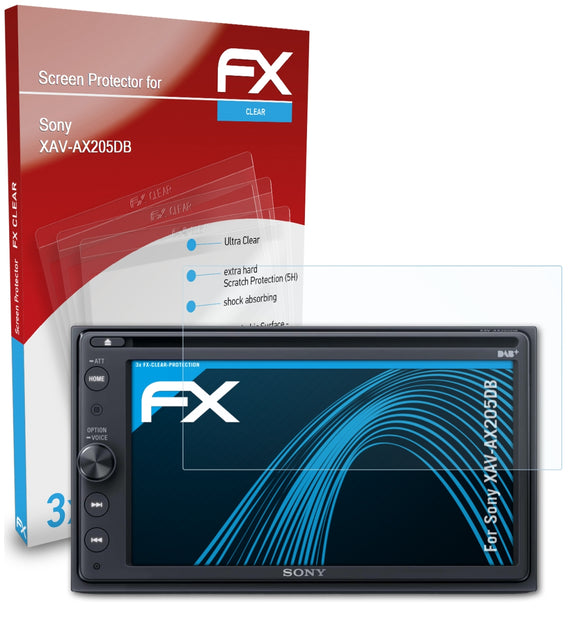 atFoliX FX-Clear Schutzfolie für Sony XAV-AX205DB