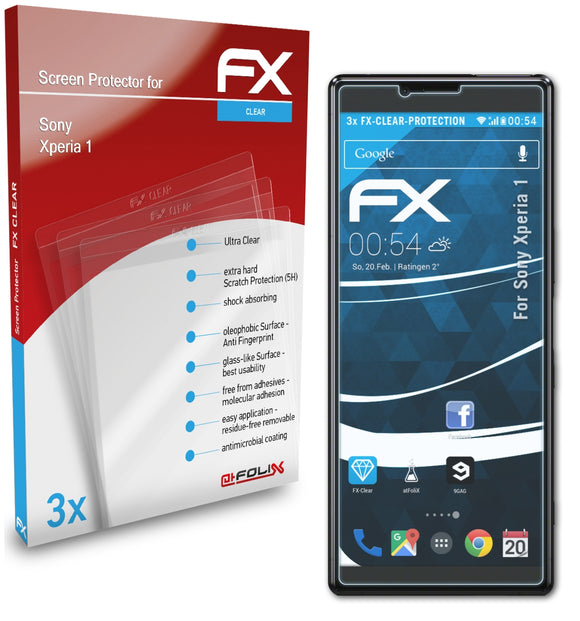 atFoliX FX-Clear Schutzfolie für Sony Xperia 1