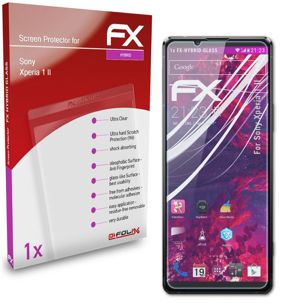 atFoliX FX-Hybrid-Glass Panzerglasfolie für Sony Xperia 1 II