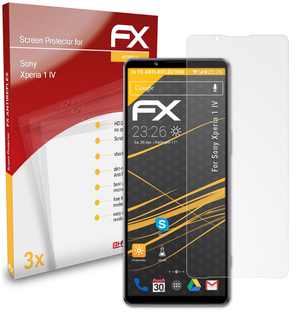 atFoliX FX-Antireflex Displayschutzfolie für Sony Xperia 1 IV
