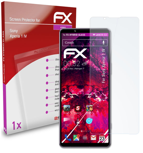 atFoliX FX-Hybrid-Glass Panzerglasfolie für Sony Xperia 1 IV