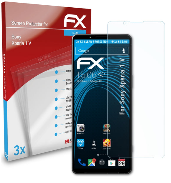 atFoliX FX-Clear Schutzfolie für Sony Xperia 1 V