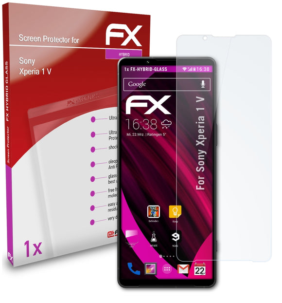 atFoliX FX-Hybrid-Glass Panzerglasfolie für Sony Xperia 1 V