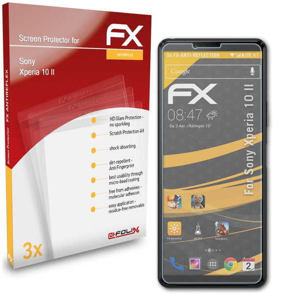 atFoliX FX-Antireflex Displayschutzfolie für Sony Xperia 10 II