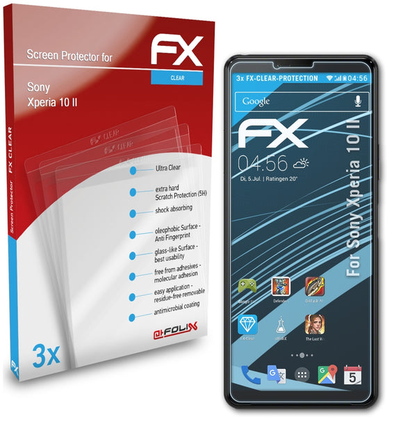 atFoliX FX-Clear Schutzfolie für Sony Xperia 10 II