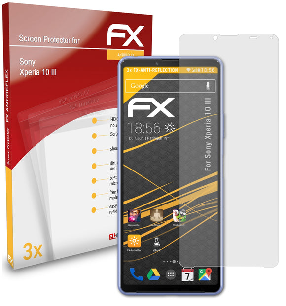 atFoliX FX-Antireflex Displayschutzfolie für Sony Xperia 10 III